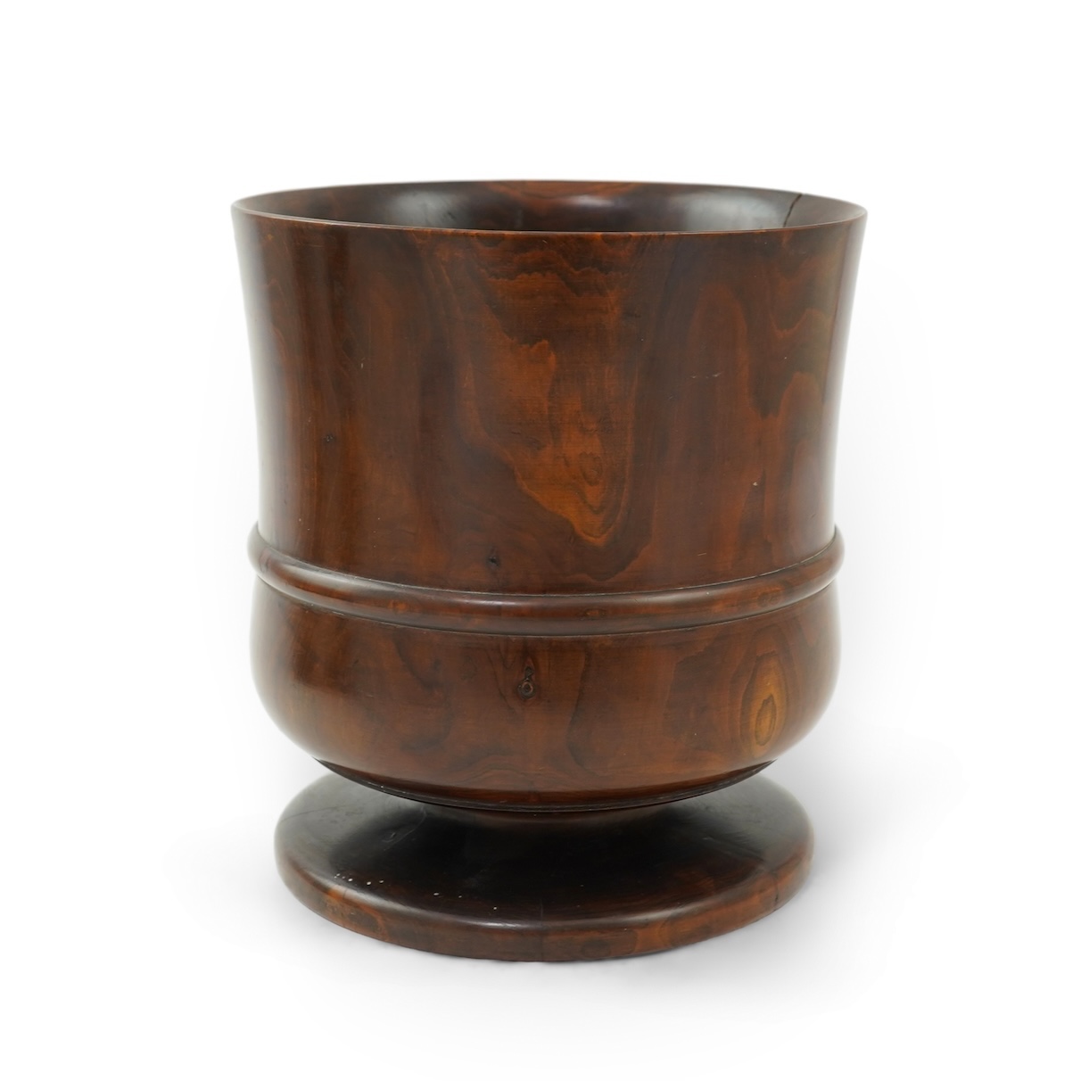 A lignum vitae wassail bowl, late 18th/early 19th century